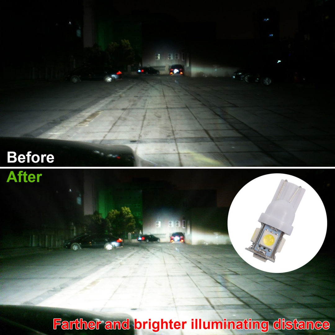 50Pcs LED Car Light Bulbs 1000lm T10 Base 5050 6000K White Auto Lamps Image 4