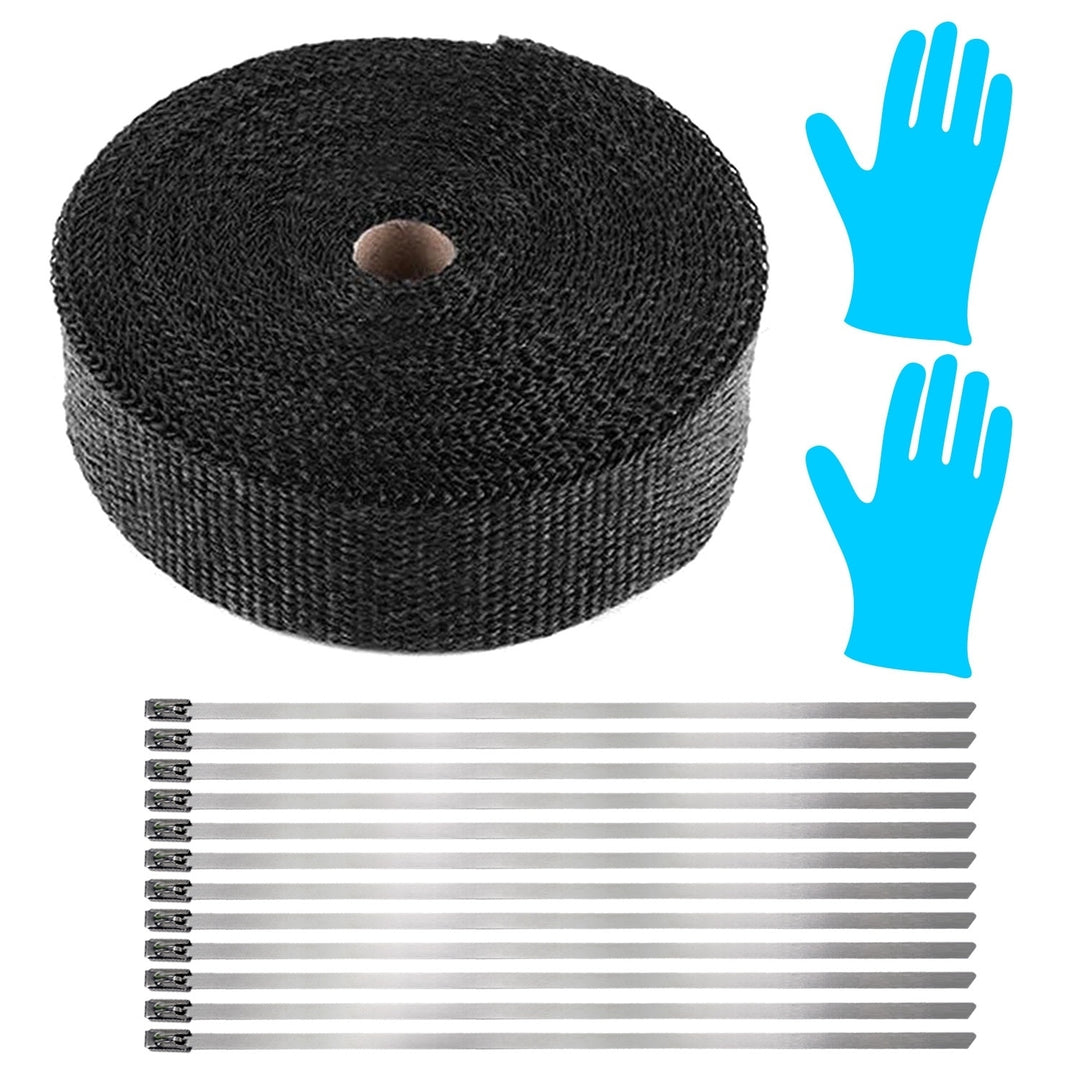 2In 50FT Exhaust Heat Wrap Fiberglass Manifold Header Pipe Heat Wrap Image 7