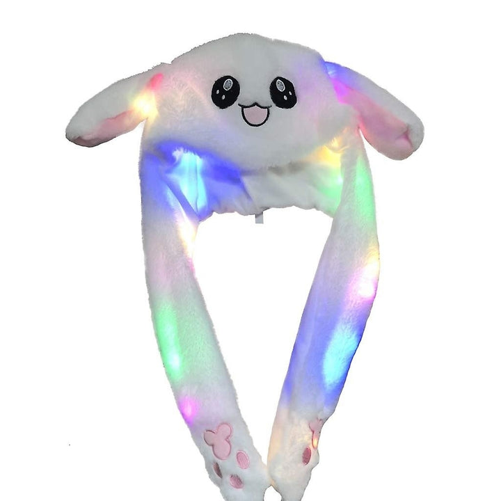 Led Glowing Plush Bunny Funny Hat With Moving Jumping Ears Image 4