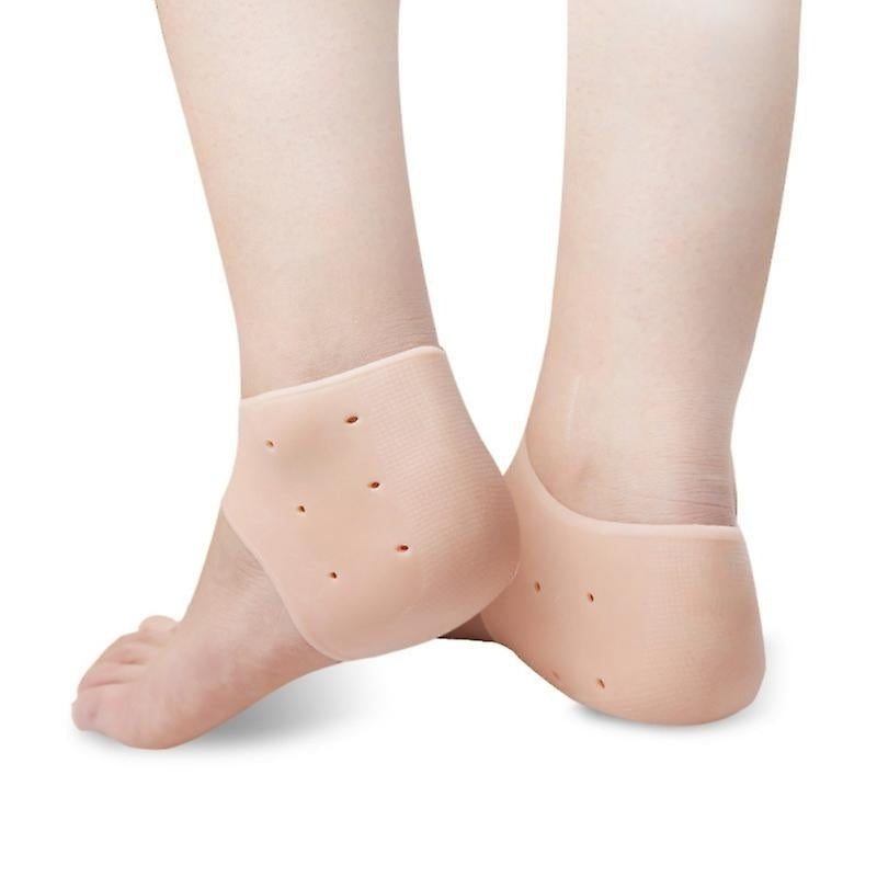 3 Pairs Silicone Heel Protector Plantar Fasciitis Inserts Pads Gel Heel Cushion Pain Relief Socks Image 1