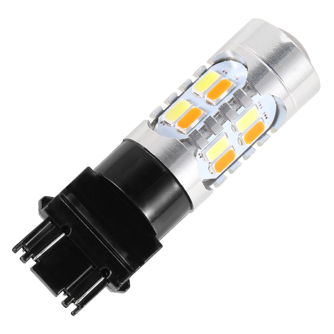 2 Pcs T25 3157 LED Bulbs 800LM White Yellow Turn Signal Parking Light 6500K Image 6