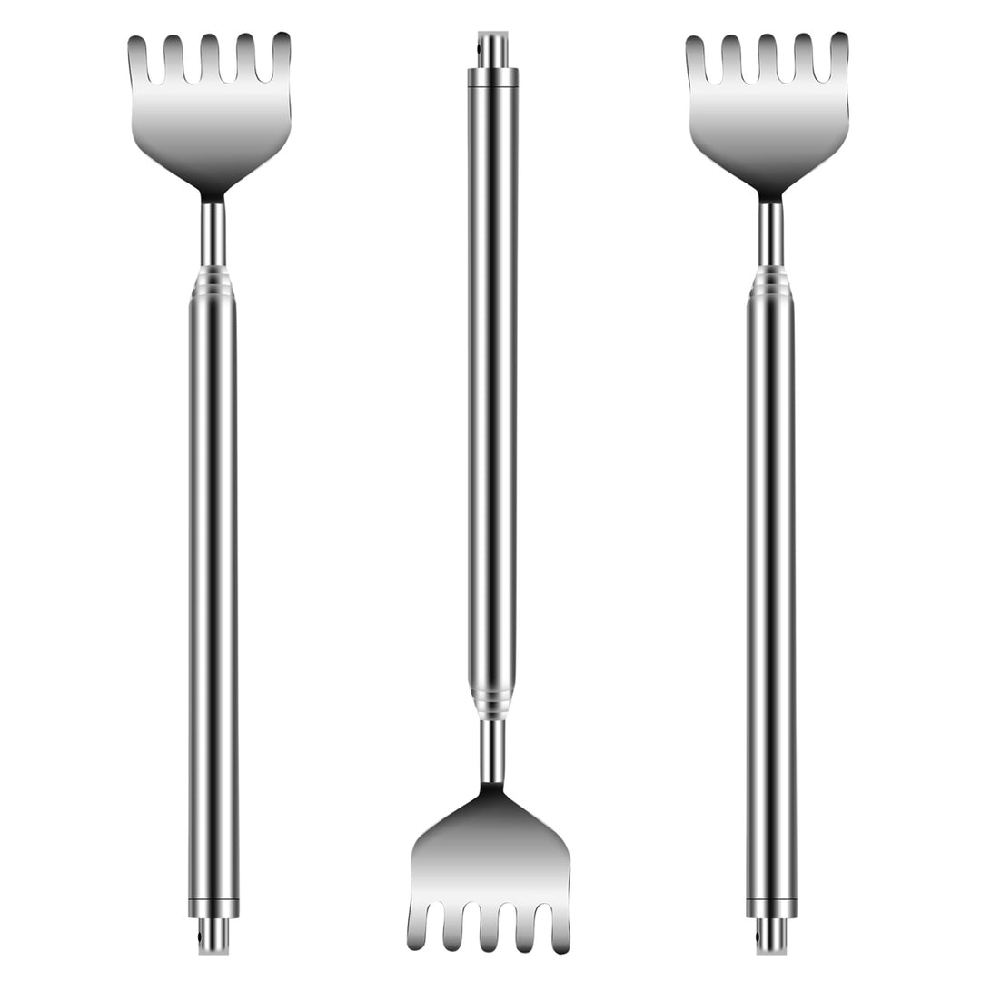 3pcs 20in Telescopic Back Scratcher Stainless Steel Extendable Bear Eagle Claw Massager Image 1