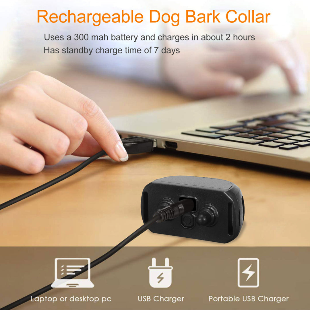 Dog Bark Collar IP67 Waterproof Rechargeable Dog Training Receiver Image 4