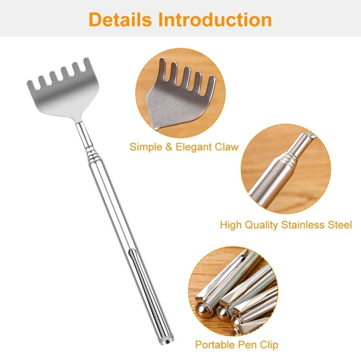3pcs 20in Telescopic Back Scratcher Stainless Steel Extendable Bear Eagle Claw Massager Image 3