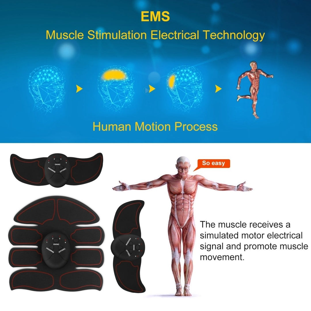 EMS Abdominal Toning Belt Muscle Stimulator Trainer Portable Fitness Device Image 2