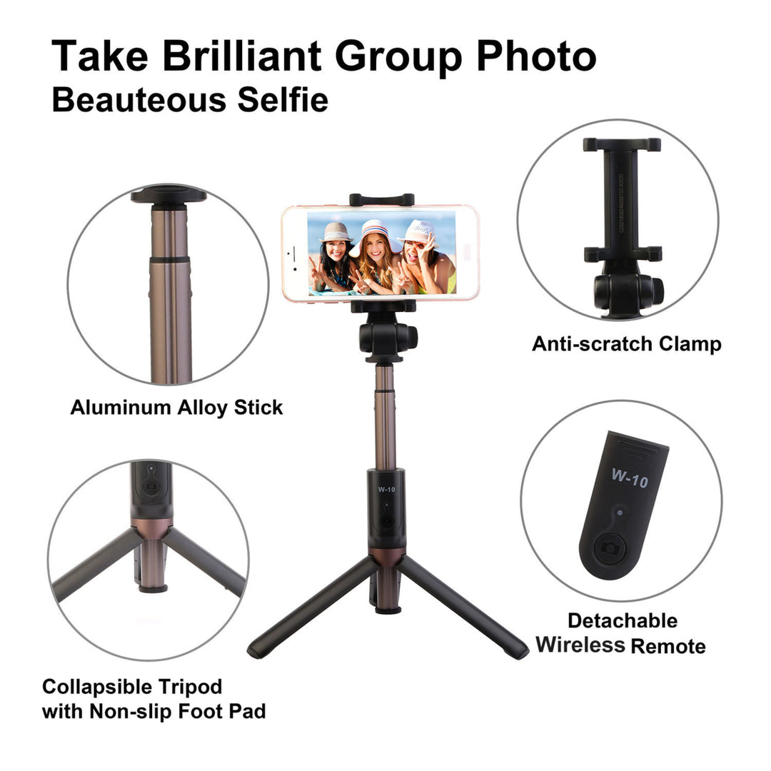 Wireless Selfie Stick Extendable Phone Camera Stick Tripod Image 4