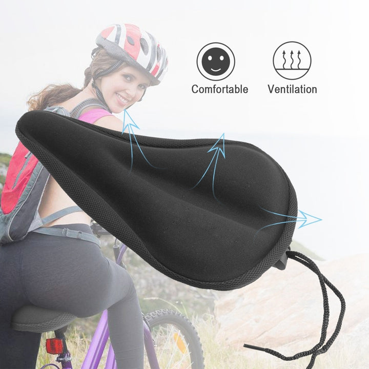 Bike Seat Cover Comfortable Anti-Slip 3D Padded Saddle Gel Cushion 11x7 in Image 1