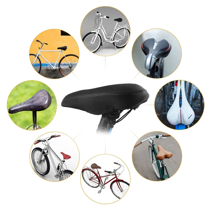 Bike Seat Cover Comfortable Anti-Slip 3D Padded Saddle Gel Cushion 11x7 in Image 2