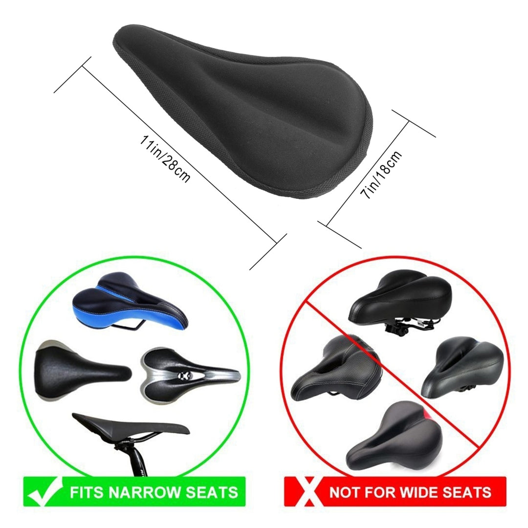 Bike Seat Cover Comfortable Anti-Slip 3D Padded Saddle Gel Cushion 11x7 in Image 4