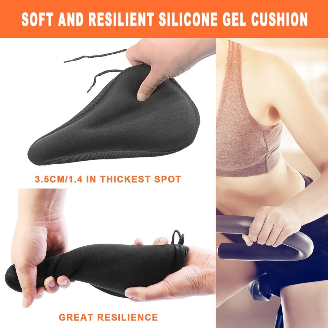 Bike Seat Cover Comfortable Anti-Slip 3D Padded Saddle Gel Cushion 11x7 in Image 6