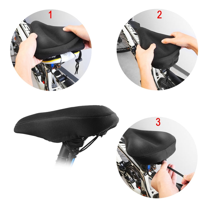 Bike Seat Cover Comfortable Anti-Slip 3D Padded Saddle Gel Cushion 11x7 in Image 12