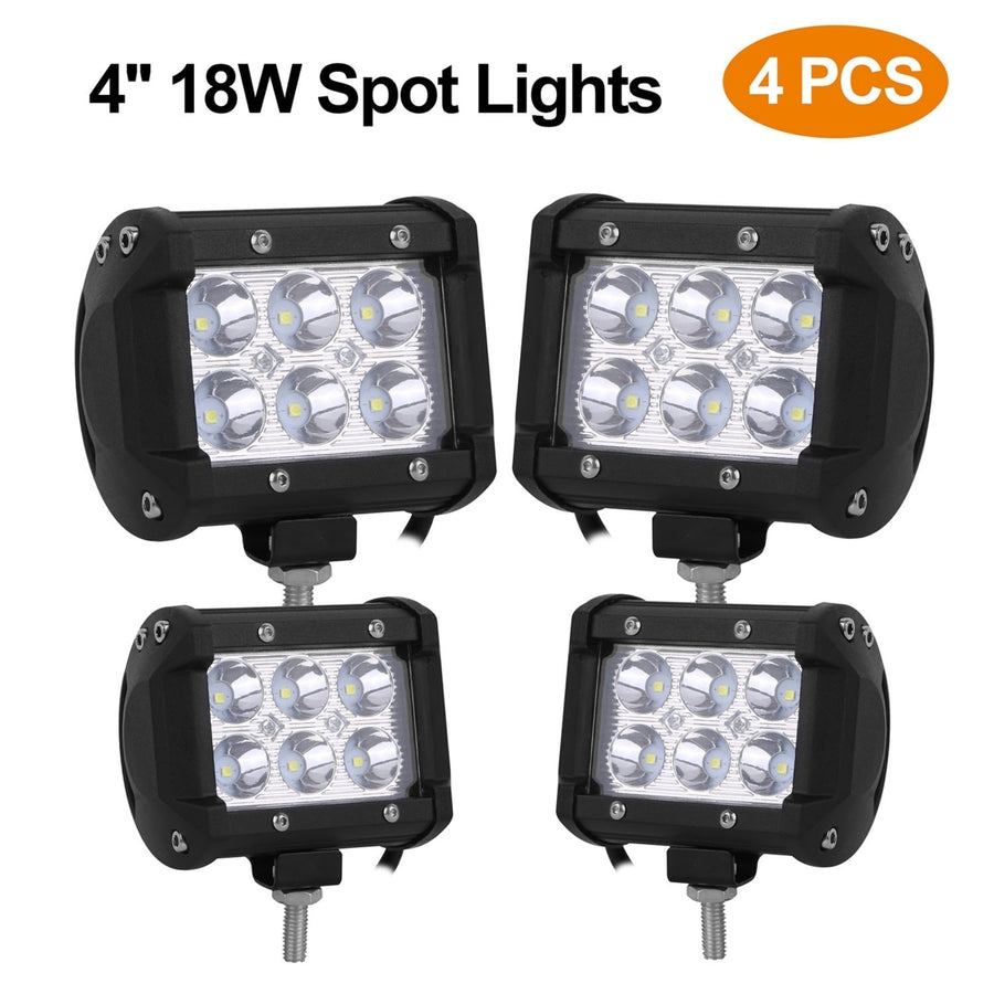 4 PCS 4in 18W Dual Row LED Spot Light Pod Cube Light Image 1