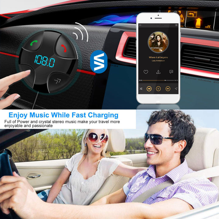 Car Wireless FM Transmitter V4.2 Car MP3 Player 3.4A Dual USB Charge Image 7