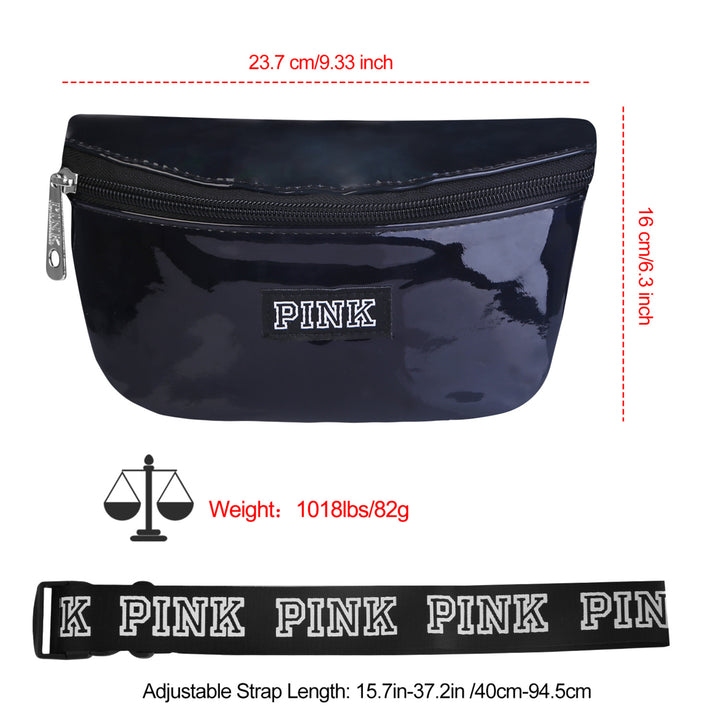 Women Shiny Leather Waist Pack Bag Adjustable Belt Bag Image 6