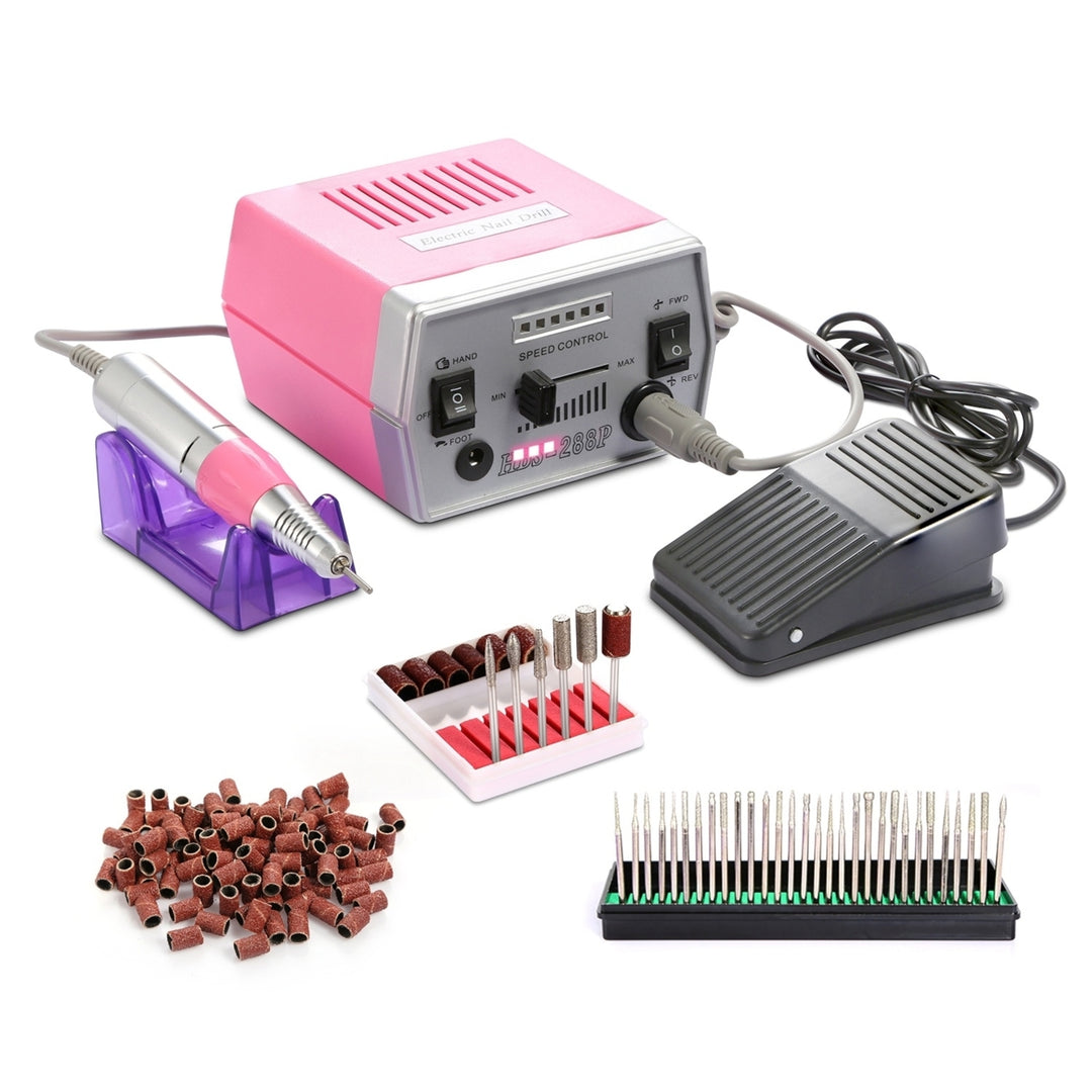 Professional Acrylic Nail Drill Machine 30000RPM Electric Handpiece Pink Image 11