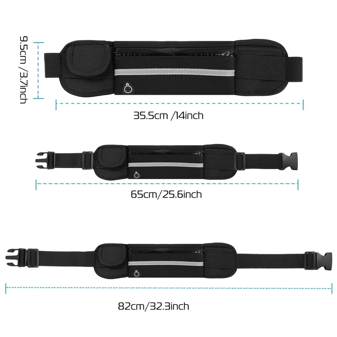 Adjustable Waterproof Running Belt Pack Black Lightweight for Phone with Earphone Hole Image 9