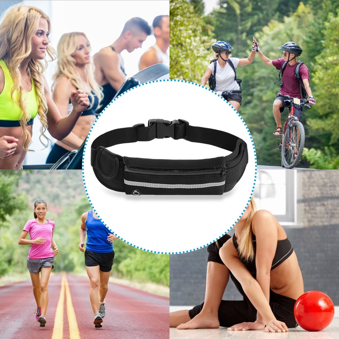 Adjustable Waterproof Running Belt Pack Black Lightweight for Phone with Earphone Hole Image 10