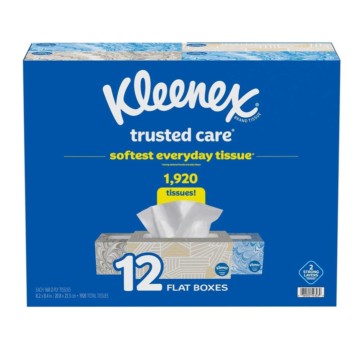 Kleenex Trusted Care 2-ply Facial TissuesFlat Boxes (160 Tissue/Box12 Boxes) Image 2