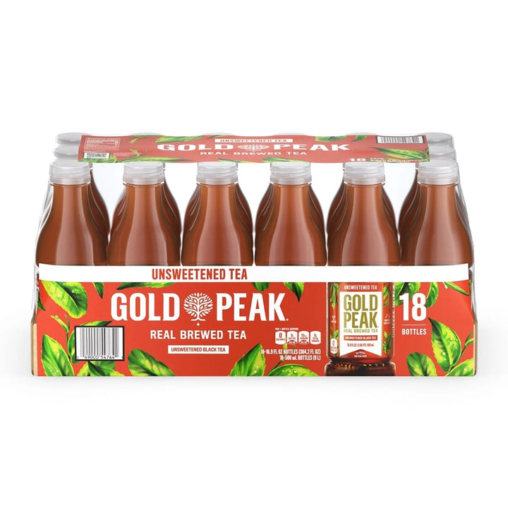 Gold Peak Unsweetened Tea 16.9 Fluid Ounce (Pack of 18) Image 1