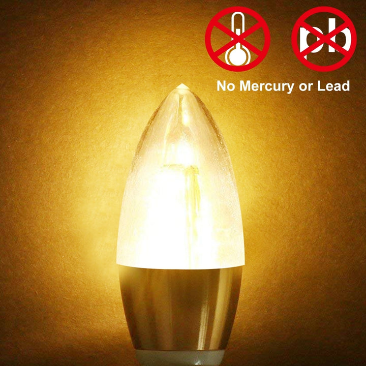 4pcs 5W E12 Candelabra Bulbs 600 LM 50W Equivalent Candle Light Image 7