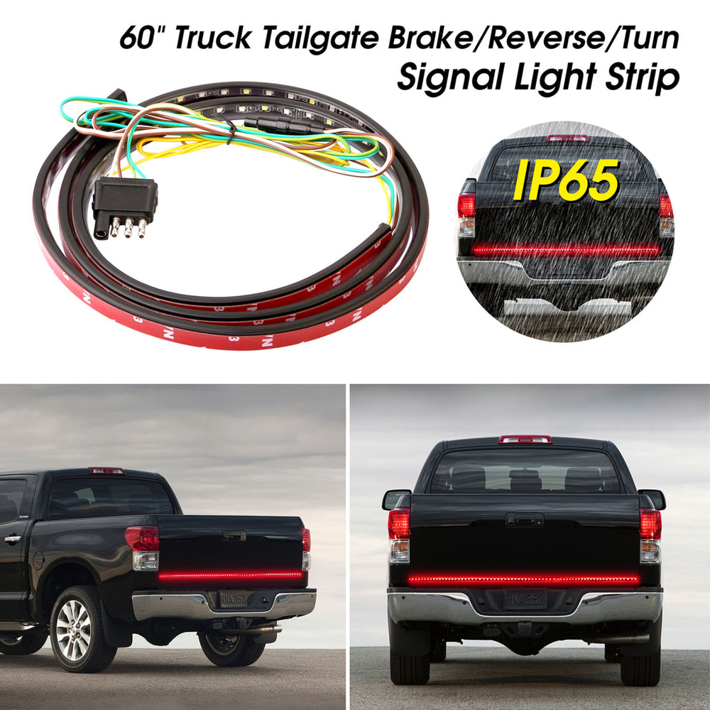 60in Truck Tailgate Brake Reverse Turn Signal LED Light Strip Image 2