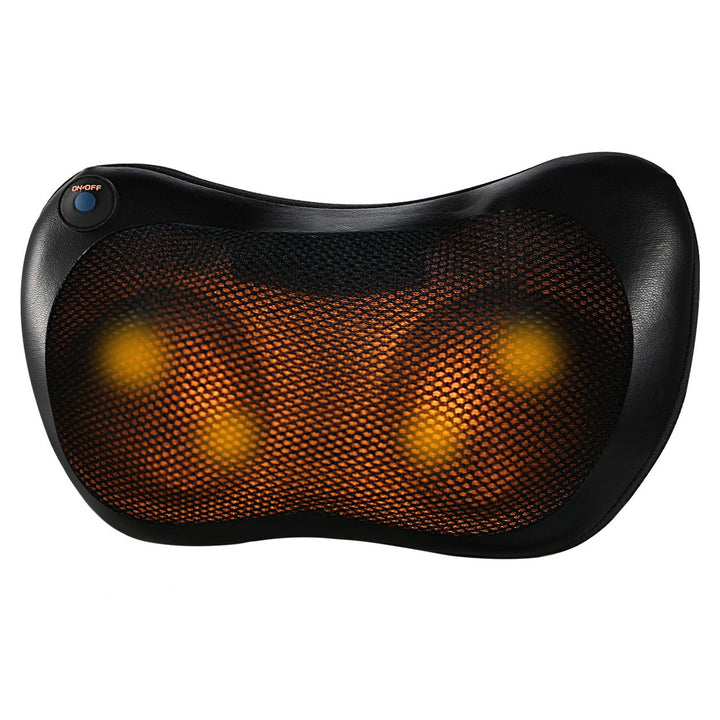 Back Neck Massage Pillow Kneading Massager with Infrared Heating Black 30x16cm Image 1