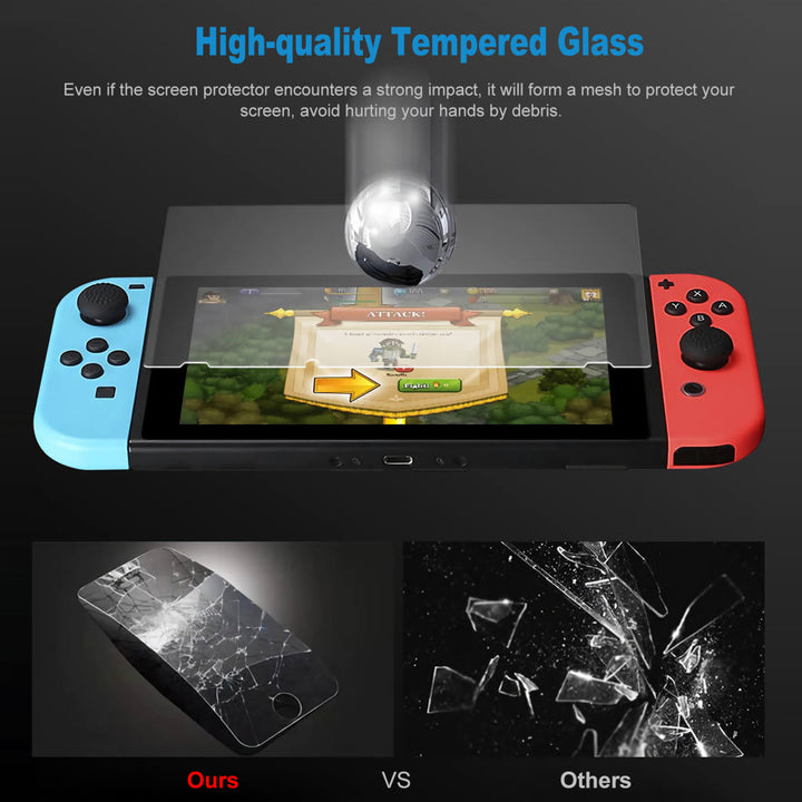 Nintendo Switch Tempered Glass Screen Protector 2 Pack Ultra Slim HD 9H Image 9