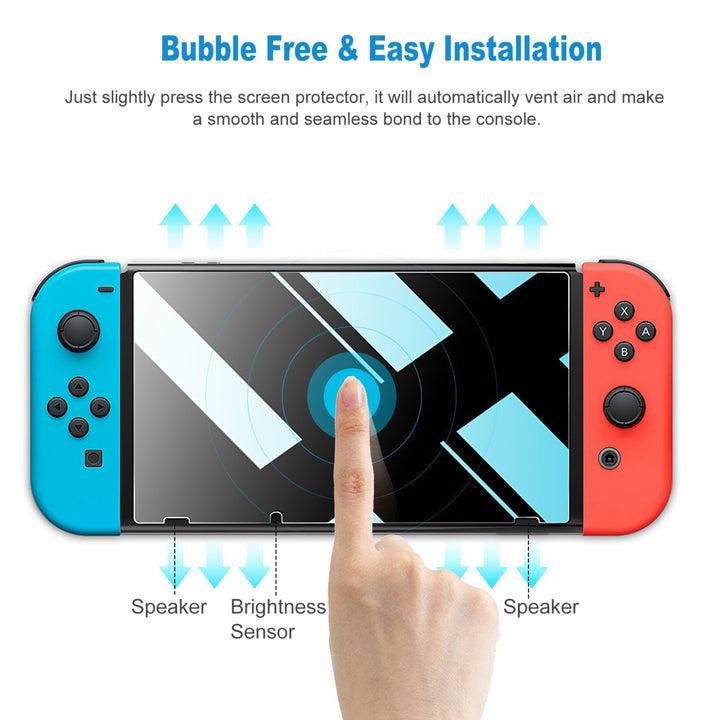 Nintendo Switch Tempered Glass Screen Protector 2 Pack Ultra Slim HD 9H Image 10