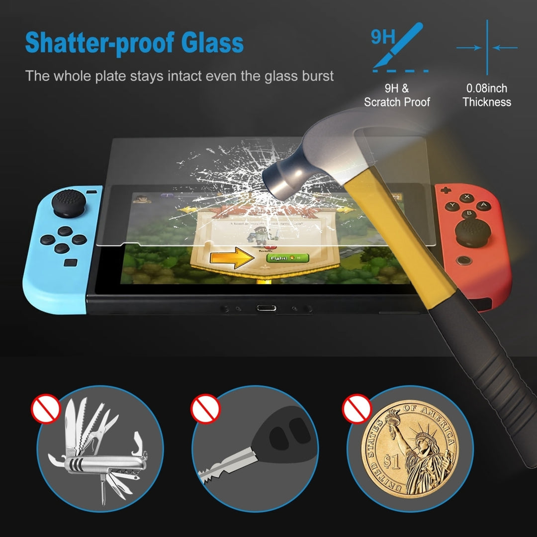 Nintendo Switch Tempered Glass Screen Protector 2 Pack Ultra Slim HD 9H Image 12