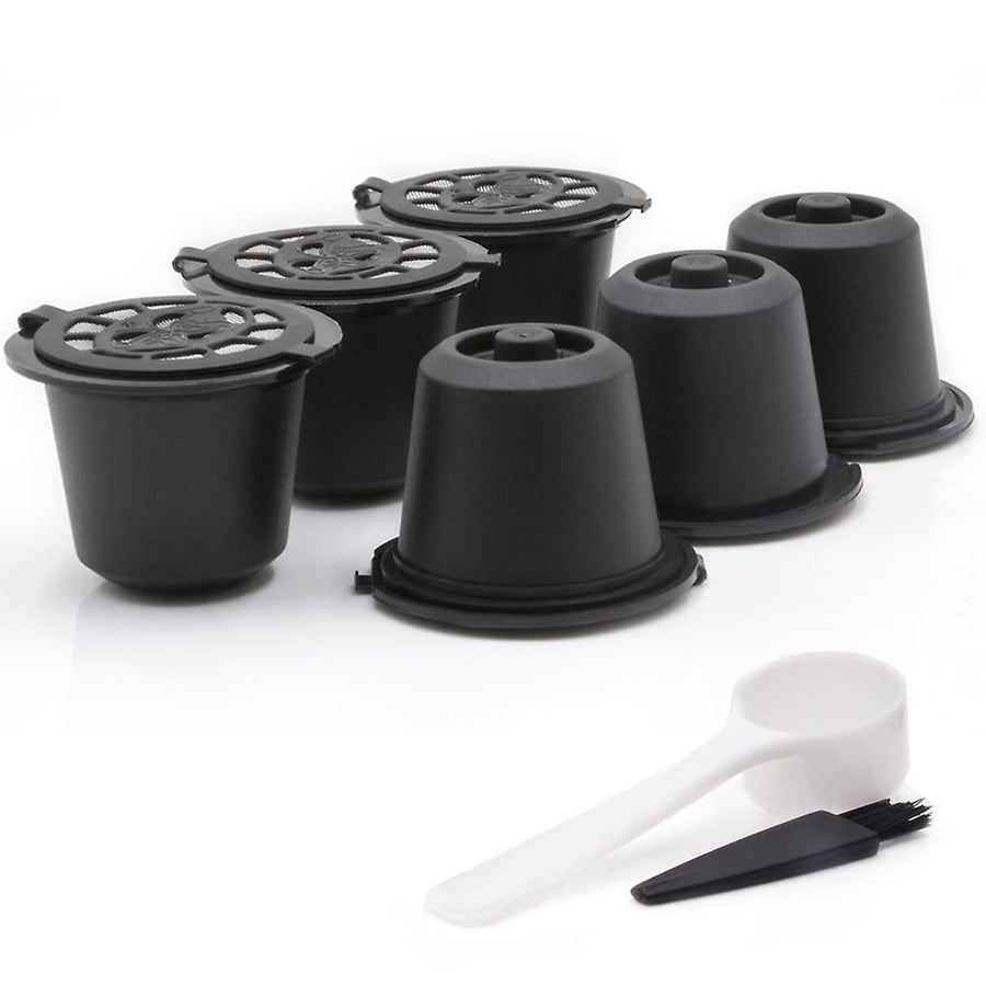 5 Pack Reusable Coffee Pods Refillable Coffee Capsules With Spoon And Brush Image 1
