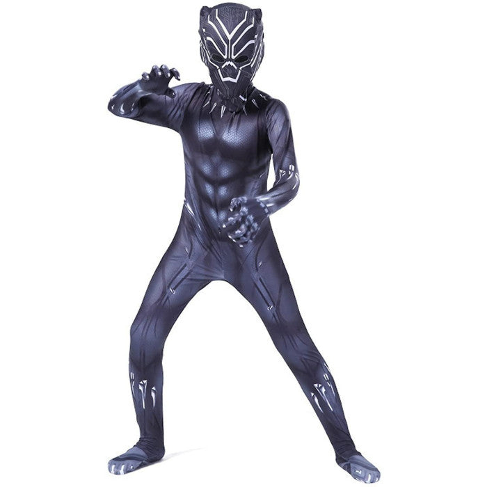 Black Panther Cosplay Suit Kids Halloween Cosplay Costume Superhero Fancy Dress Outfit Image 1