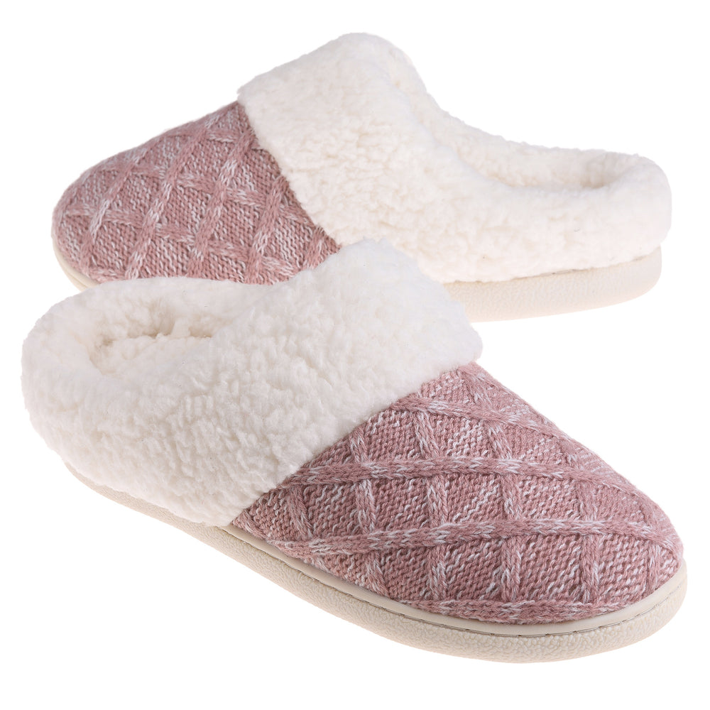 Womens Comfy Slippers Fuzzy House Shoes Memory Foam Slip-on Indoor Outdoor Image 2