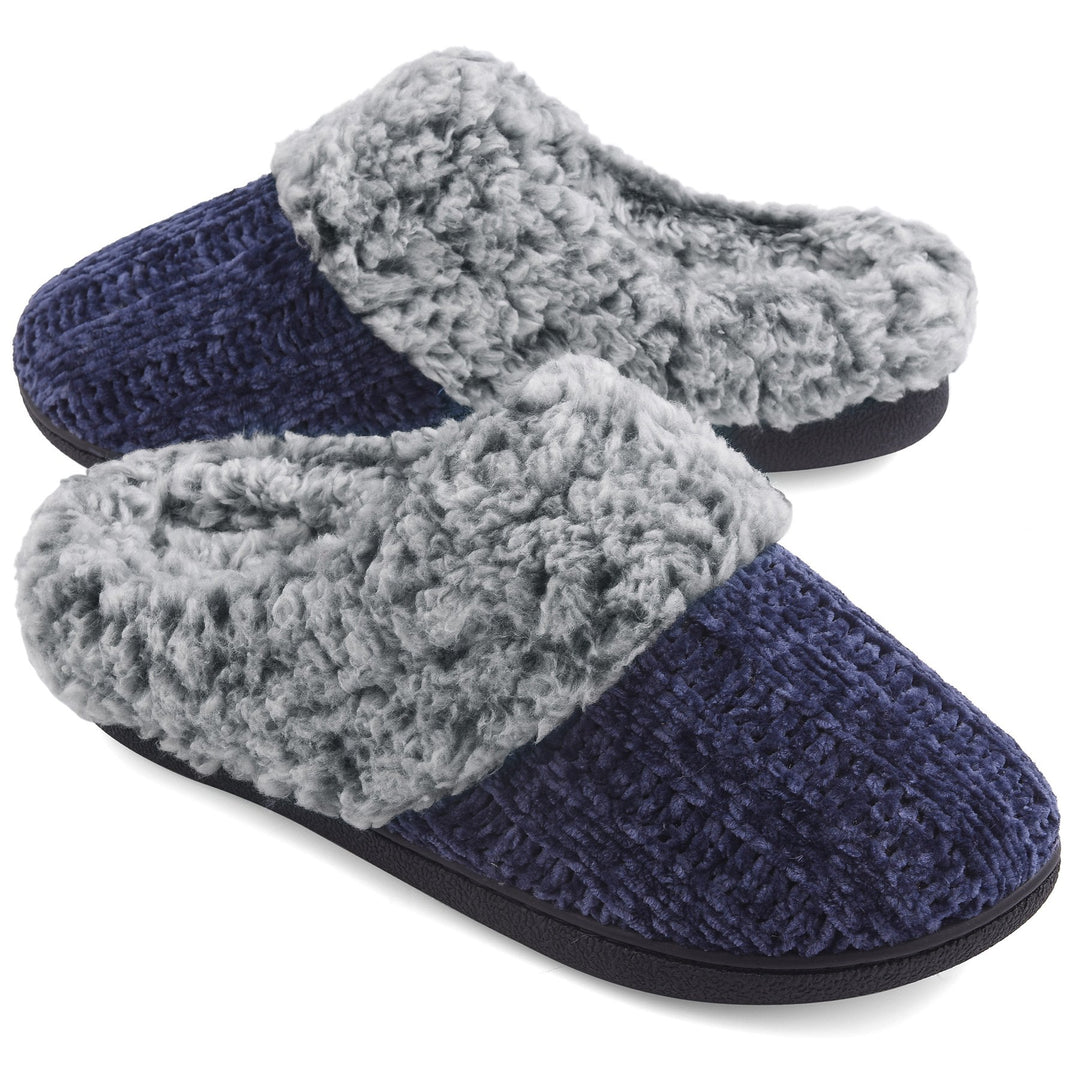 VONMAY Womens Chenille Knit Slippers Soft Memory Foam Indoor Outdoor Shoes Image 1