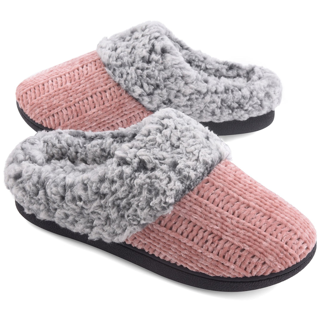 VONMAY Womens Chenille Knit Slippers Soft Memory Foam Indoor Outdoor Shoes Image 1