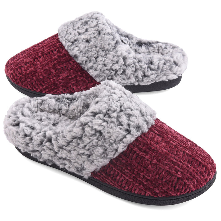 VONMAY Womens Chenille Knit Slippers Soft Memory Foam Indoor Outdoor Shoes Image 1