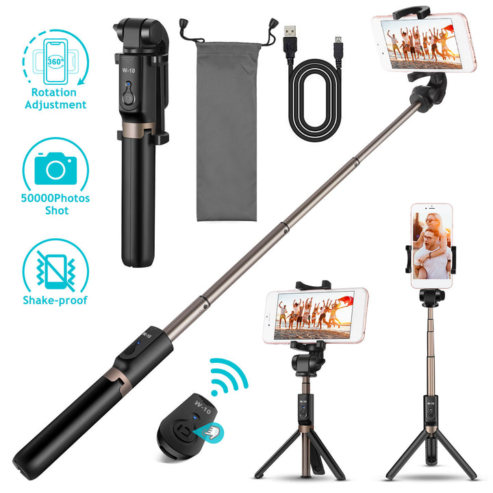 Wireless Selfie Stick Extendable Phone Camera Stick Tripod Image 1