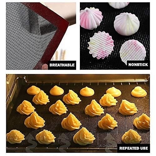Silicone Baking Mat Non-stick Oven Liner Perforated Steaming Mesh Pad Baking Sheet Image 3