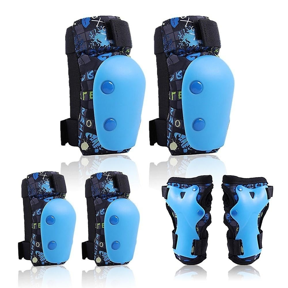 6 In 1 Kids Bike Knee Elbow Pads Set Wrist Guards Image 1