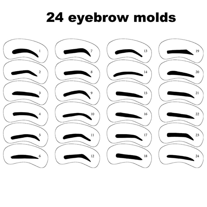 Eyebrow Stamp Shaping Kit Waterproof Eyebrow Powder With 24 Reusable Brow Stencils Image 7