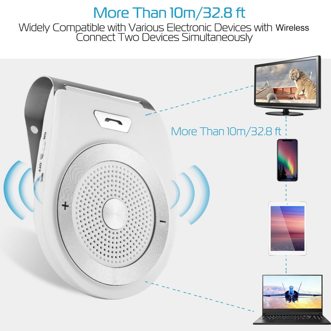 Wireless Car Speakerphone V4.1 Hands-free Calling Music Player Black 3W Image 4