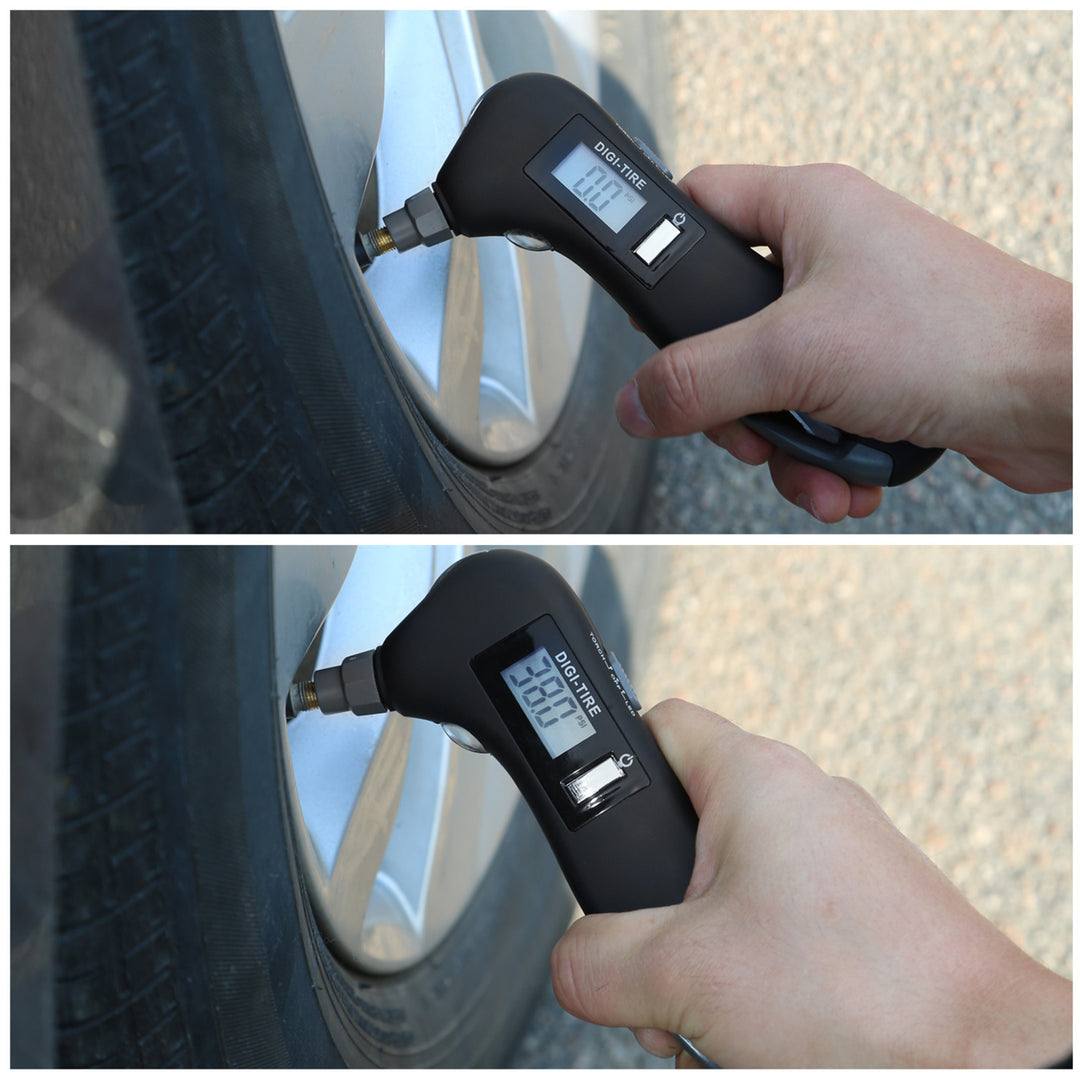 Auto Digital Tire Pressure Gauge 150 PSI 4 Settings LED Flashlight Window Breaker Image 6