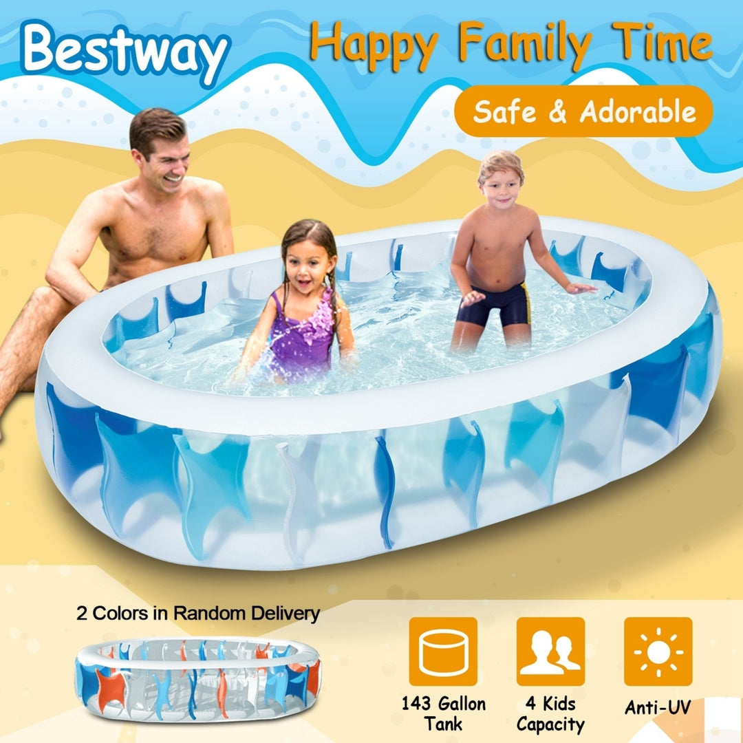90x60x20in Inflatable Swimming Pool Blow Up Family Pool For Kids Foldable Swim Ball Image 3
