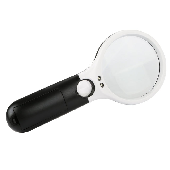 LED Magnifying Glass 45X 3X Handheld with 3 LED Lights Scratch Resistant Lens Image 1