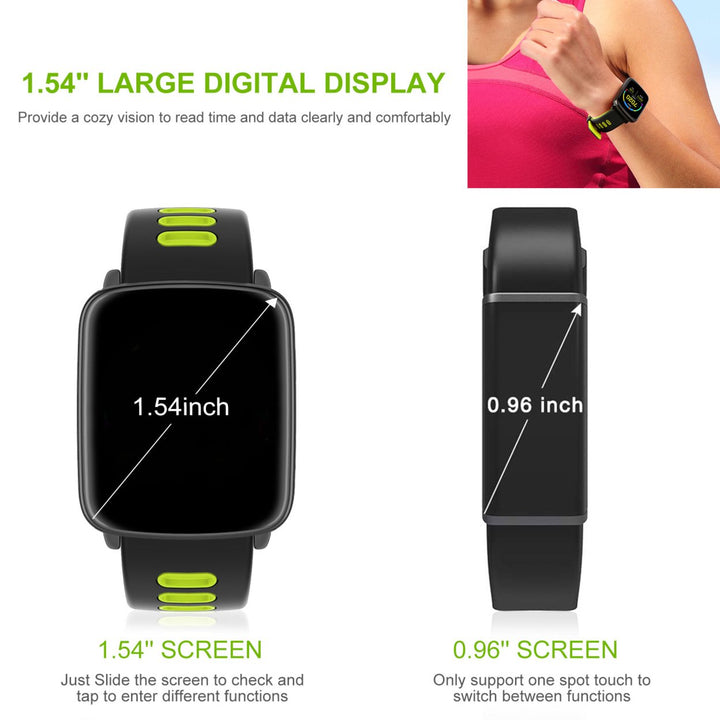 Smart Watch Fitness Tracker 1.54in Color Screen IP68 Waterproof Activity Tracker Image 2