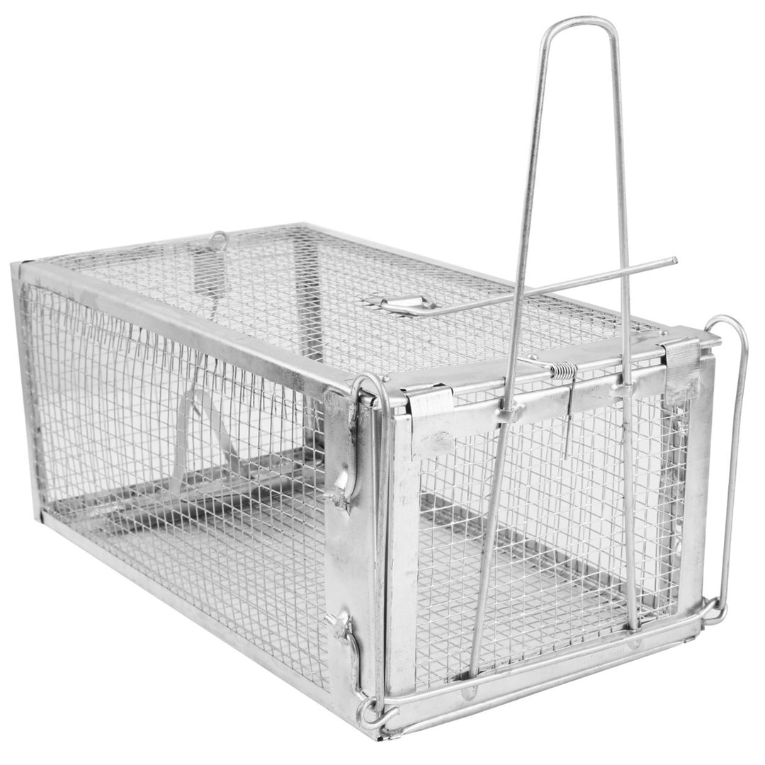 Humane Live Rat Trap Cage Galvanized Iron Mice Rodent Control 27x14x11cm Image 1