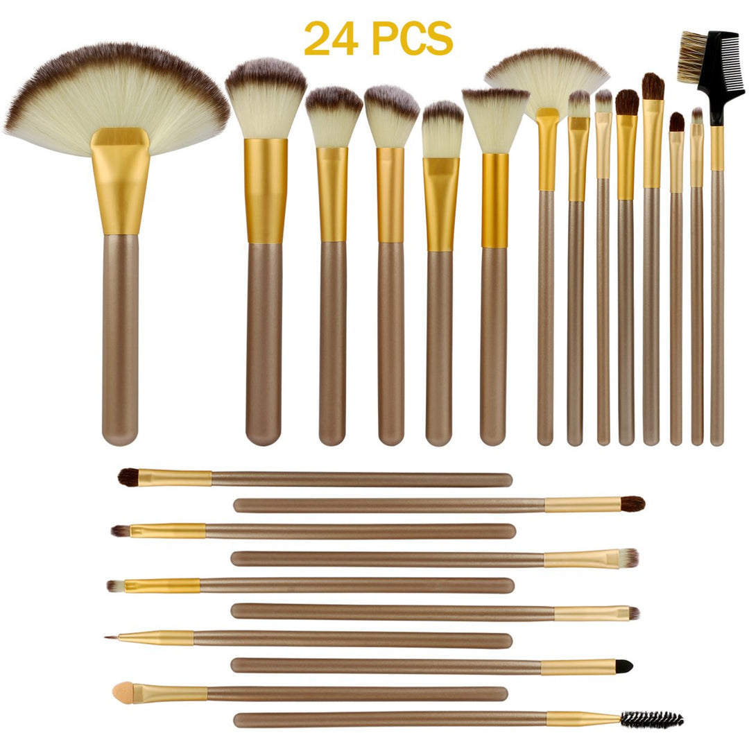 24Pcs Makeup Brushes Set Eye Shadows Face Foundation Brushes Cruelty-Free Image 1