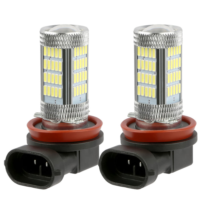 800lm LED Fog Light Bulbs 2PCS H8 H9 H11 IP65 Water-Resistant White 6000K Image 1