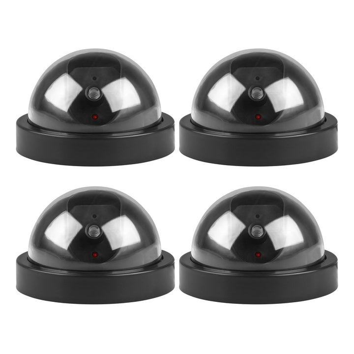 4 Packs Realistic Fake Security Camera Dome with Flashing LED Lights Image 1