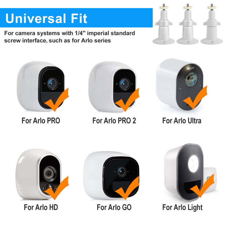 3 Packs Security Camera Wall Mount for Arlo 360 Degree Adjustable Camera Holder Image 4