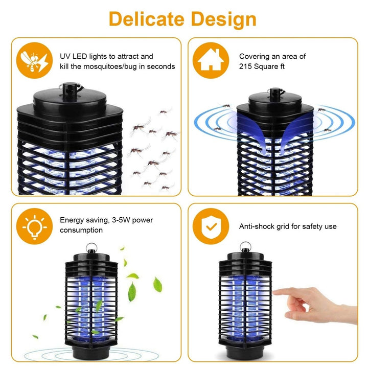 Electric Bug Zapper UV Light Flying Zapper Insect Killer Lamps Pest Mosquito Fly Trap Image 6